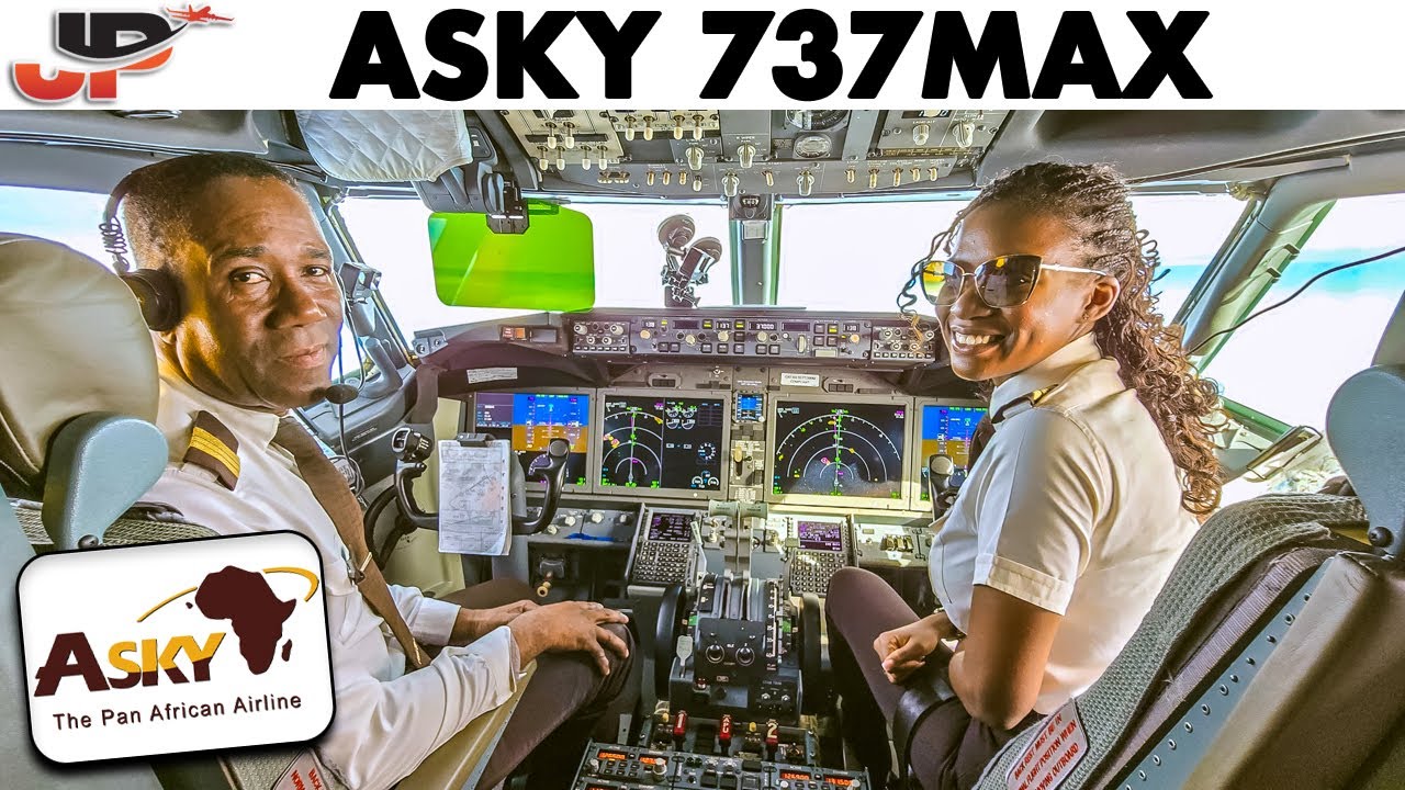 ASKY Cockpit 737MAX to Bamako🇲🇱, Brazzaville🇨🇬, Conakry🇬🇳, Kinshasa🇨🇩, Lomé🇹🇬