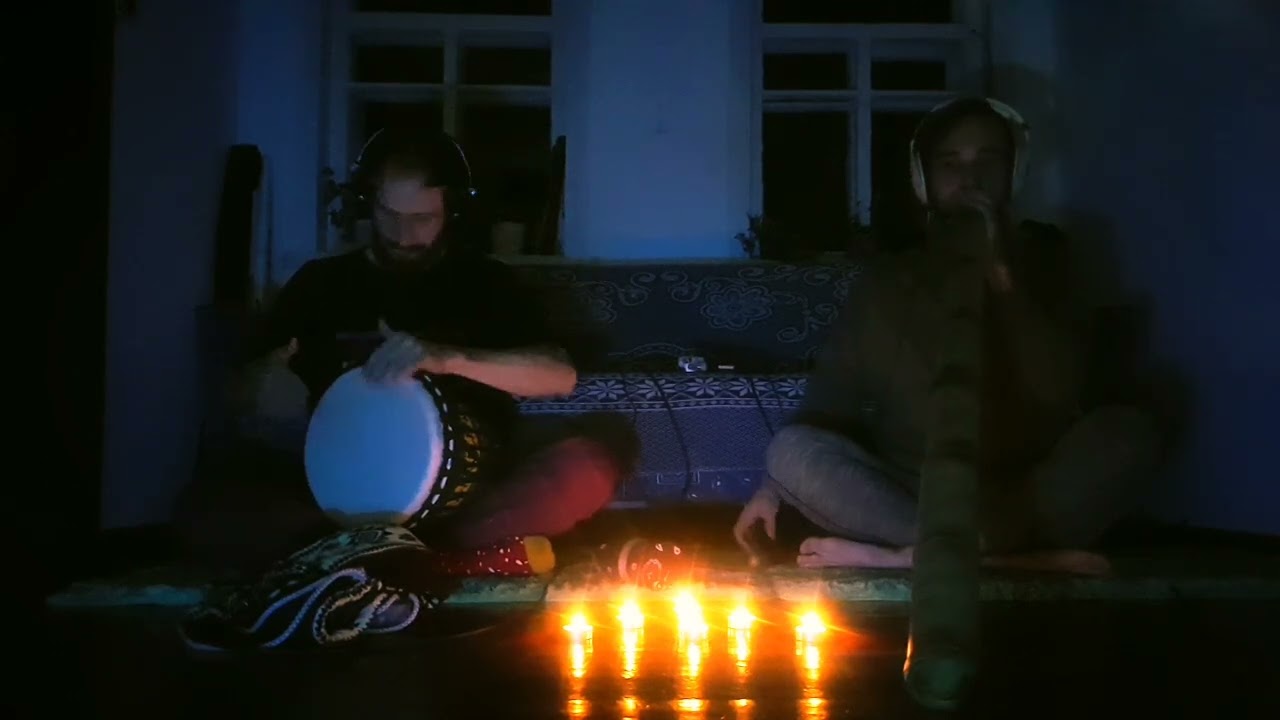 Djembe and bamboo didgeridoo