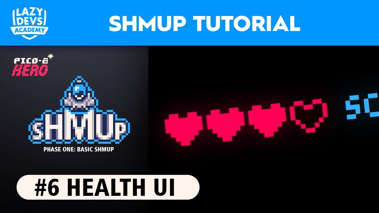 Making a Shmup #6 - Health UI - Pico-8 Hero