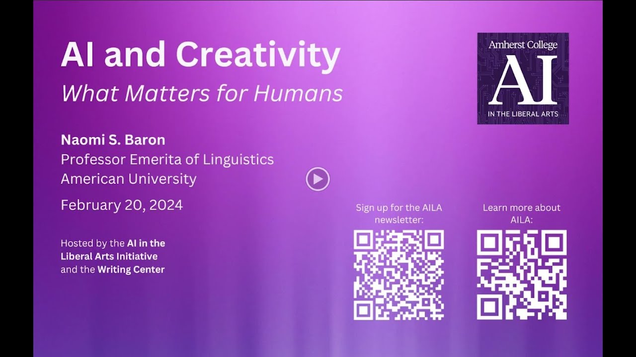 AI and Creativity: What Matters for Human Writers | A Conversation with Naomi S. Baron