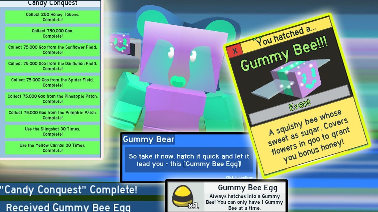 UNLOCKING *NEW* GUMMY BEE!!!! Completing all GOO quests!! - Roblox bee swarm simulator