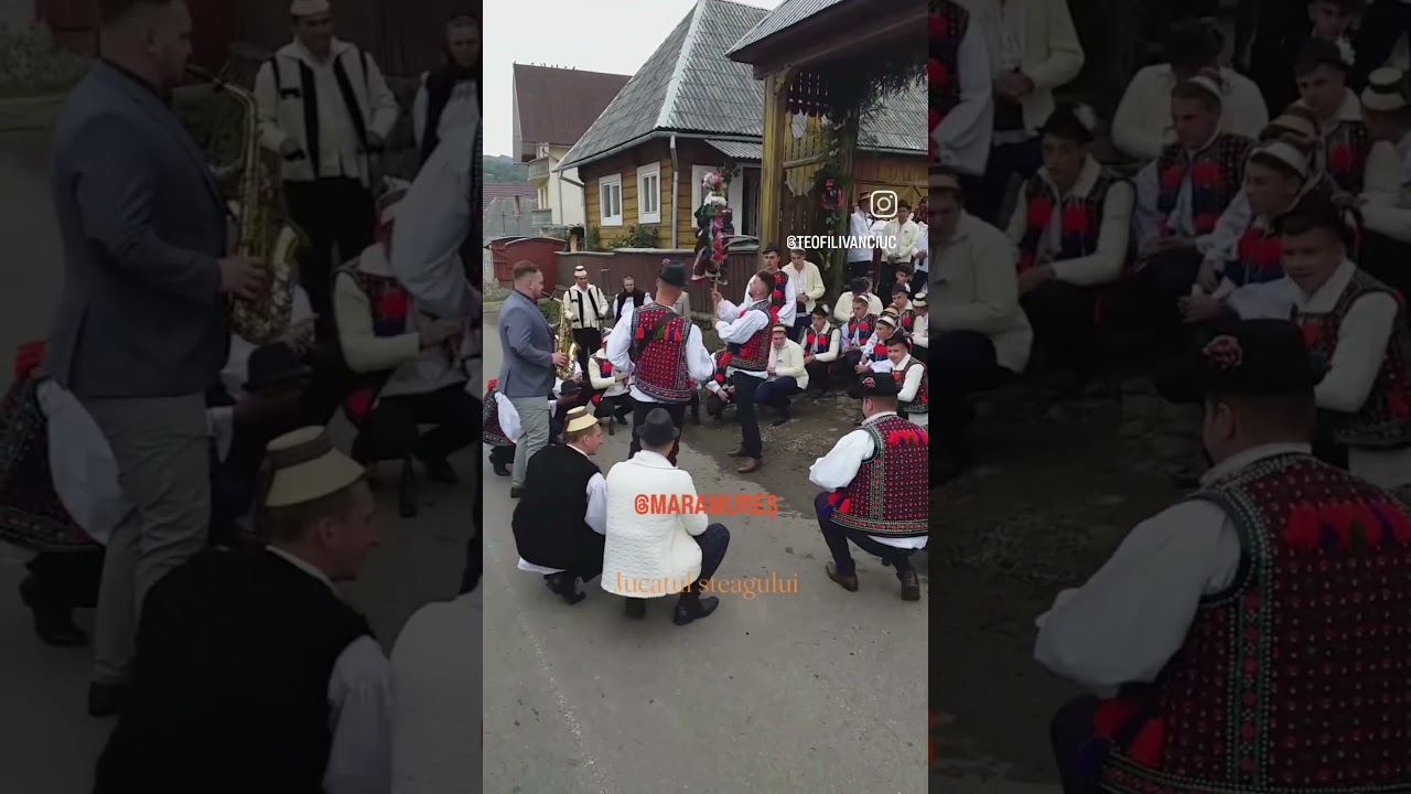 Jucatul steagului la nuntă, reminiscență a vremurilor eroice, cavalerești#DiscoverMaramureș