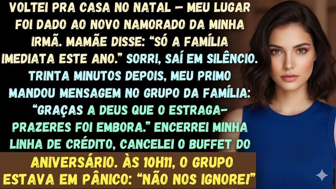 Fui passar o Natal com a família. Meu lugar à mesa tinha sido dado ao novo namorado da minha irmã