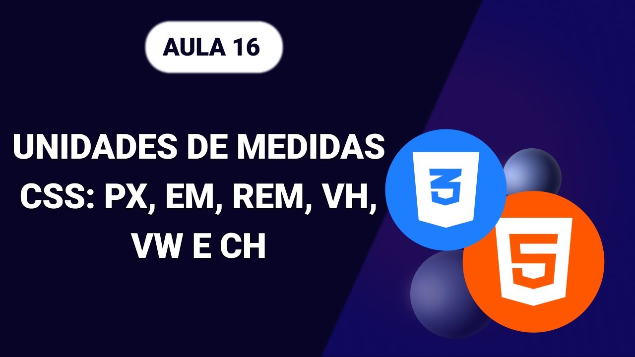 Dominando as Unidades de Medidas CSS px, em, rem, vh, vw e ch (CSS Units) - Aprenda HTML5 & CSS3 #16