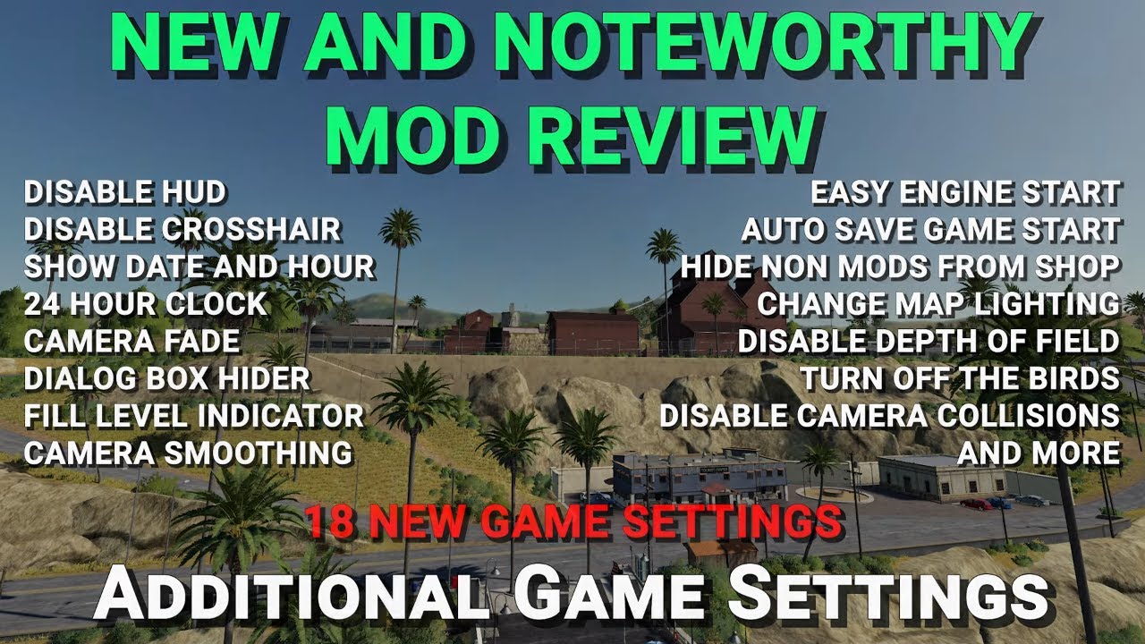 Farming Simulator 19 - New and Noteworthy - Additional Game Settings
