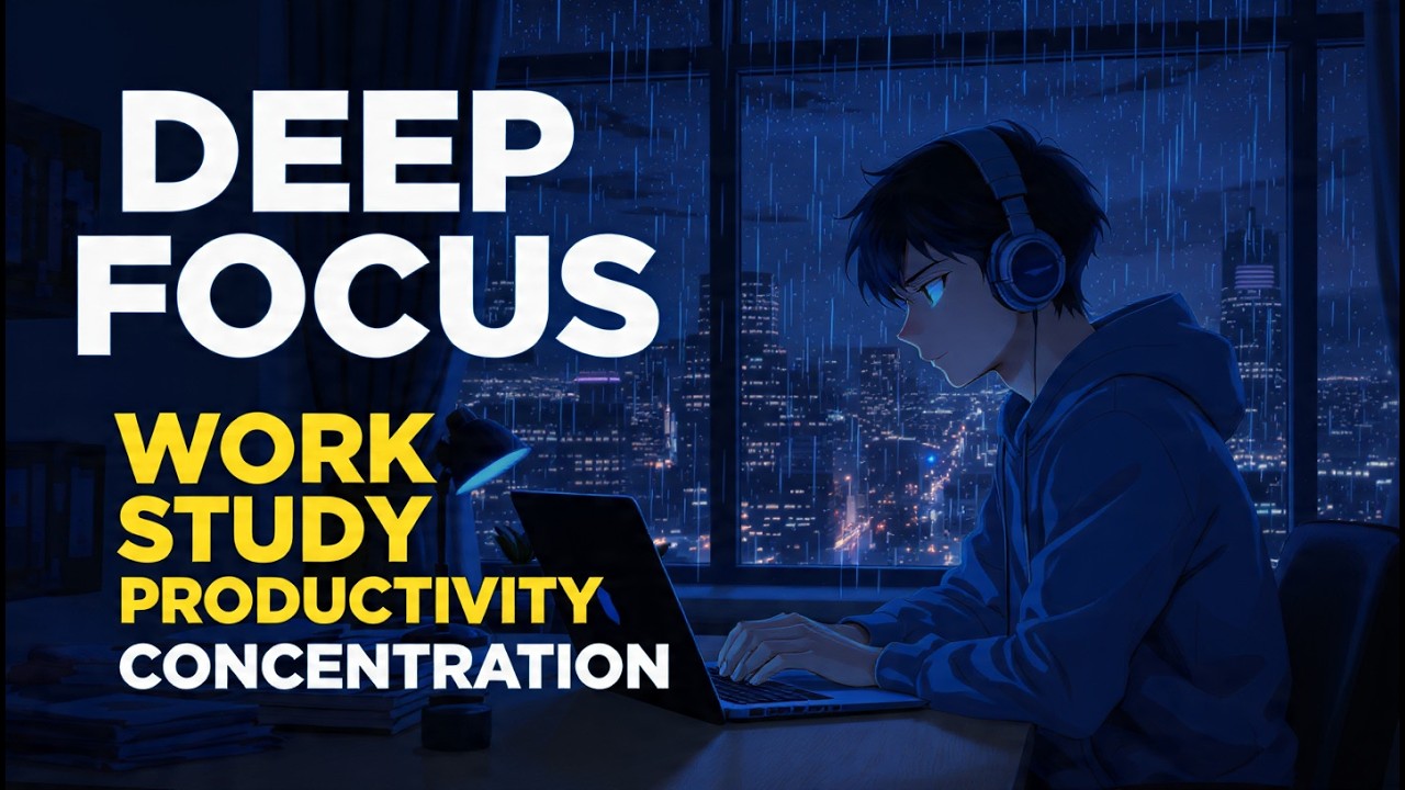 🔴 LIVE –  Calm Rain for Deep Work & Productivity – Live