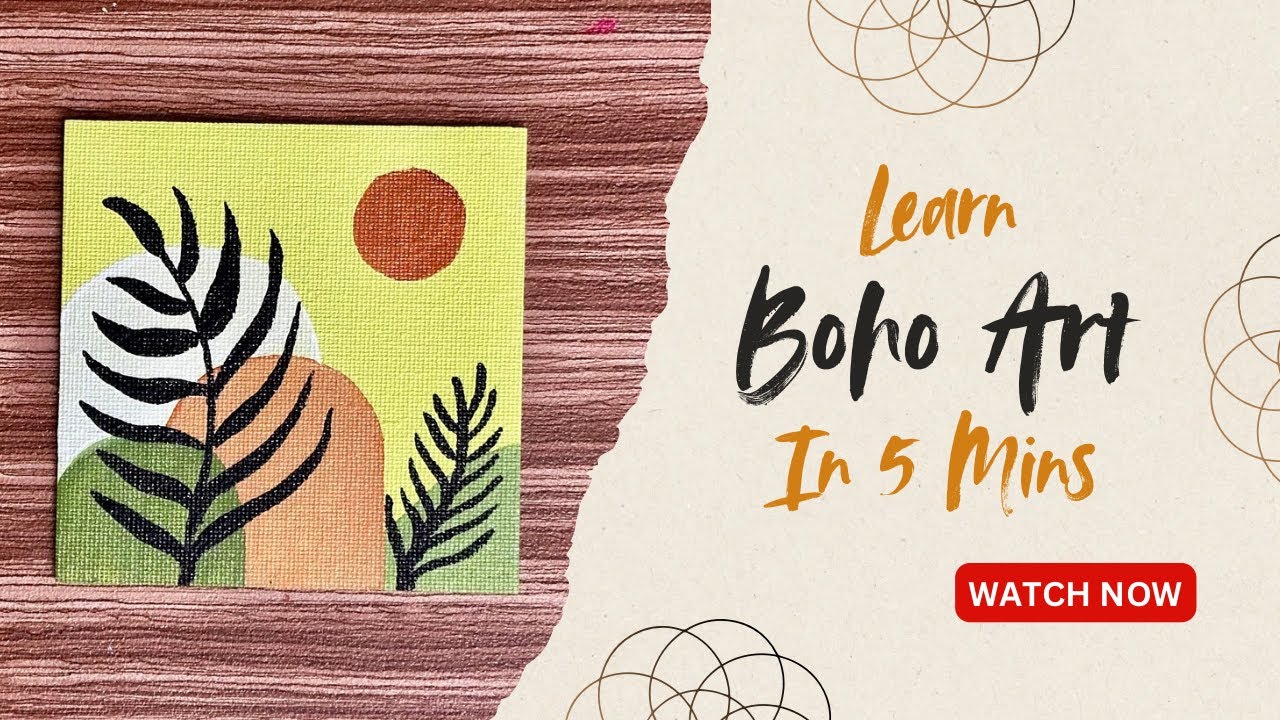 Easy 5 Minute Boho Painting Tutorial for Beginners | Acrylic Painting | Boho Art