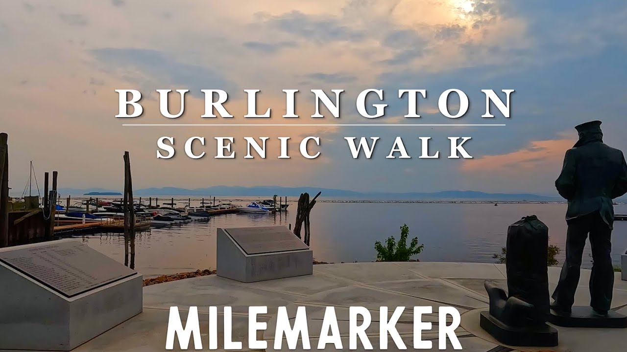 [4K] Lake Champlain & Church Street - Burlington, VT - Relaxing Scenic Walking Tour with Binaural 🎧
