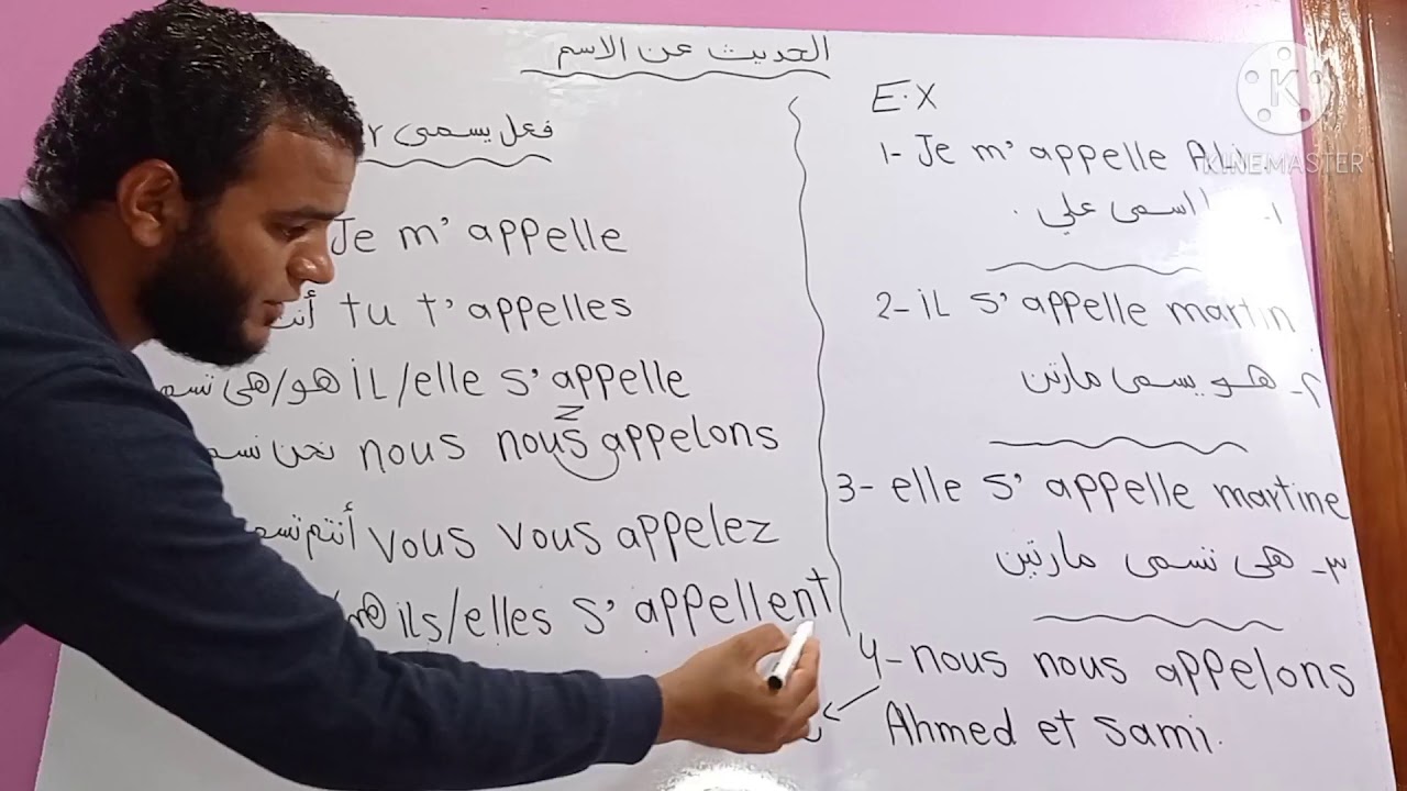 فعل يسمى s'appeler و الحديث عن الاسم من  سلسلة اللغة الفرنسية من الصفر الحلقة 4