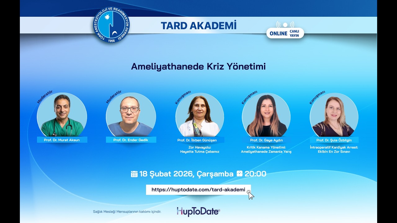 TARD 3.Bölge WEBİNAR: Ameliyathanede Kriz Yönetimi