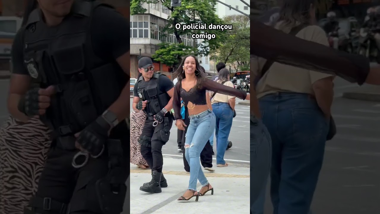 O policial dan&ccedil;ou comigo😃 #dance