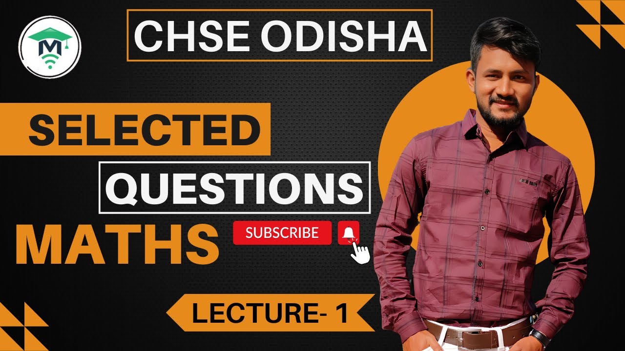 Math selected Questions with Answer 2024 | CHSE Odisha Class 12 Math | Part 1