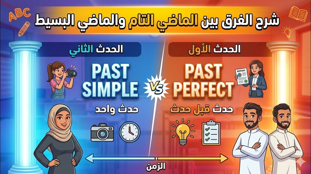 شرح زمن الماضي التام واستخاماته#english_grammar 