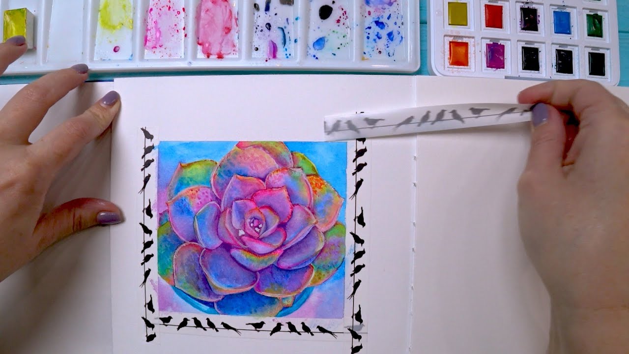 Рисую суккуленты акварелью - тест скетчбука для акварели от SM · LT Art