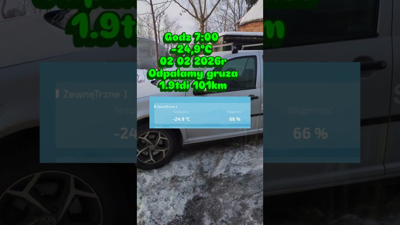 K-25&deg;C 🥶❄️ To już jest konkretny mr&oacute;z. #mr&oacute;z #odpalanie  1,9tdi #diesel #Volkswagen