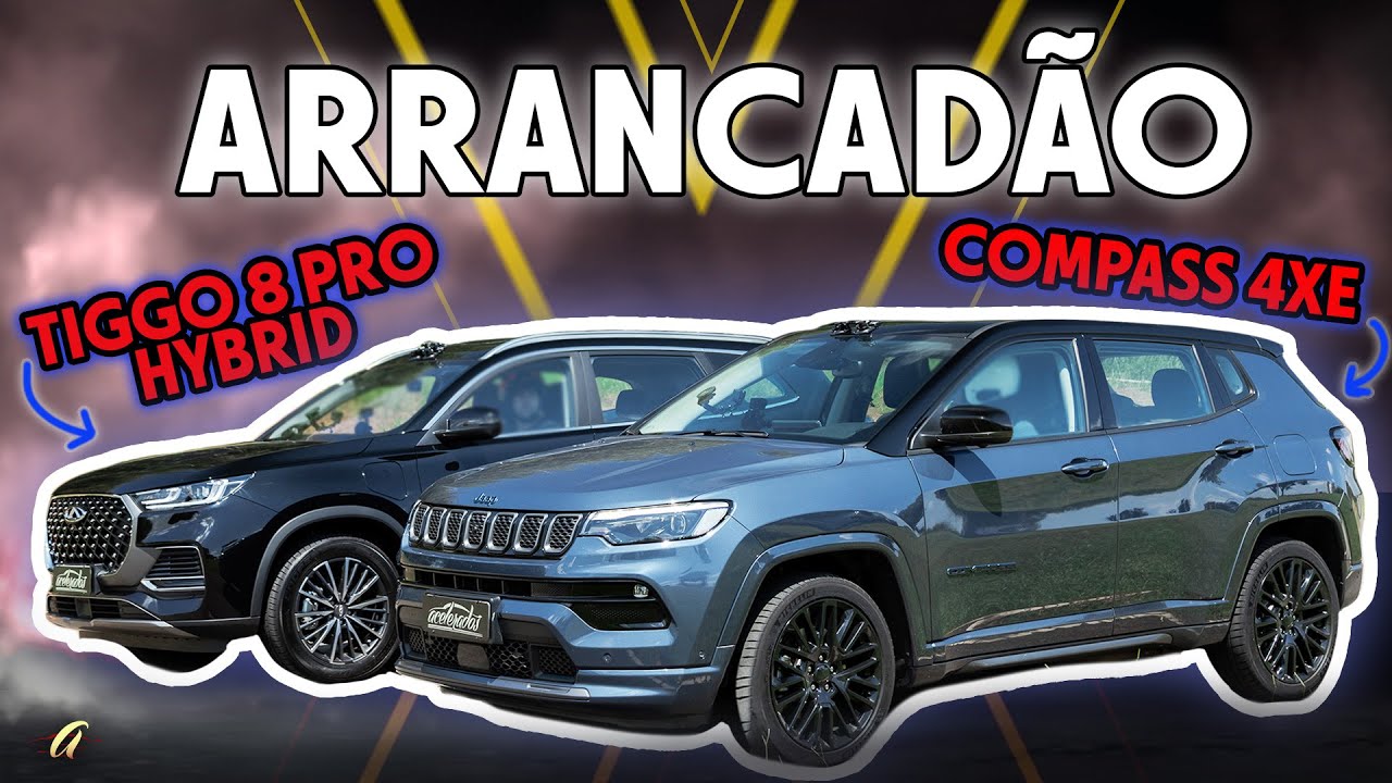 DUELO DE HÍBRIDOS! Caoa Chery Tiggo 8 Pro Hybrid encara Jeep Compass 4xe no Arrancadão 