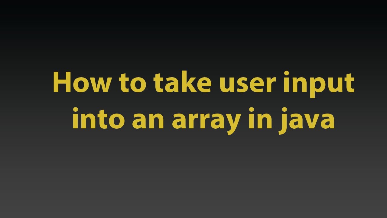 How to take user input to an array using a for loop in java