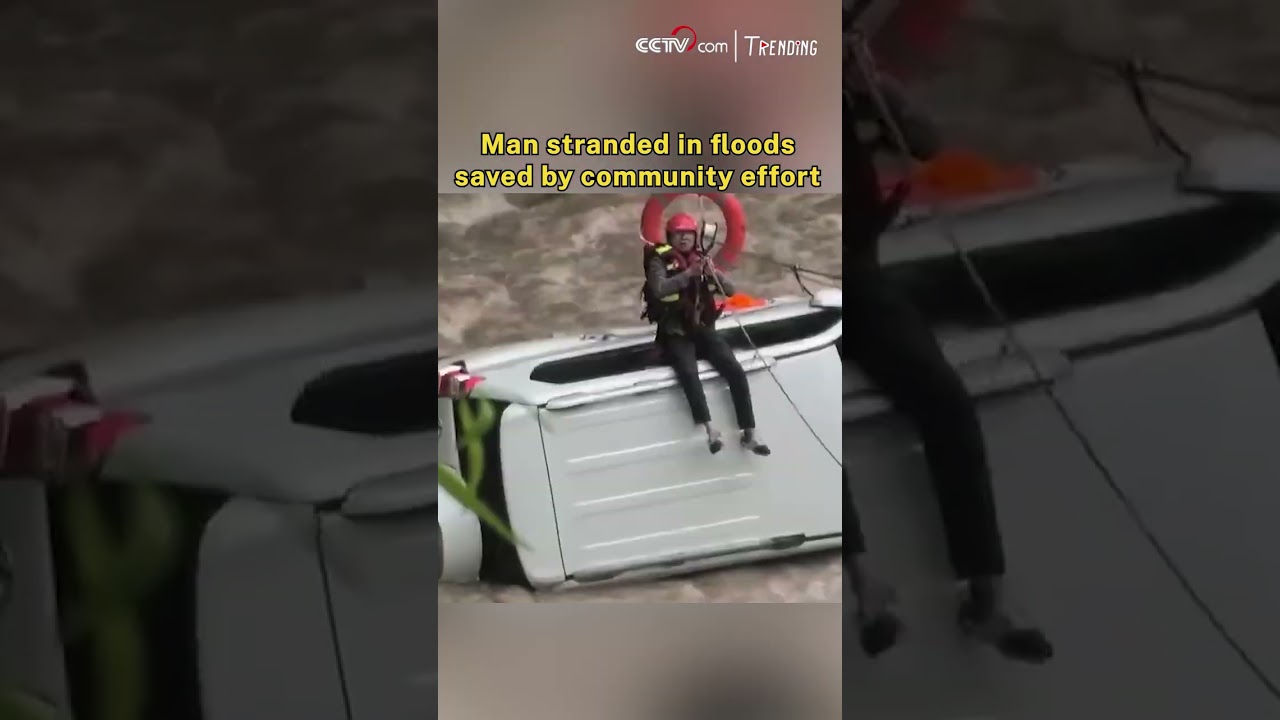 Man stranded in floods saved by community effort