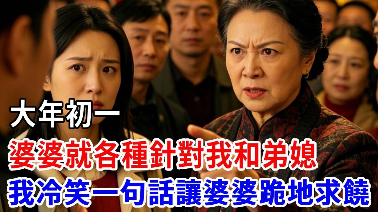 大年初一，婆婆就各種針對我和弟媳，我冷笑一句話，讓婆婆跪地求饒！
