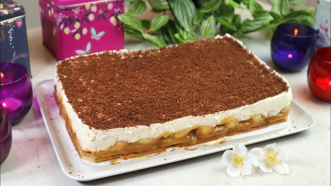 Ciasto z bananami i kajmakiem bez pieczenia - banoffee