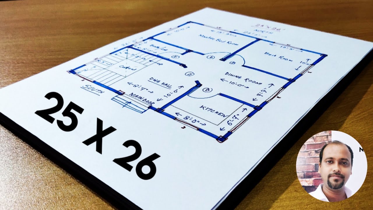 25 X 26 HOUSE DESIGN II 25 X 26 GHAR KA NAKSHA II 25 X 26 HOUSE PLAN WITH SOUTH FACE