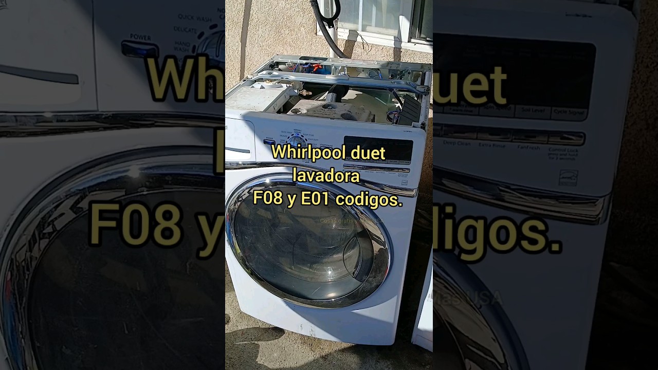lavadora whirlpool duet F08 y E01 codigo.