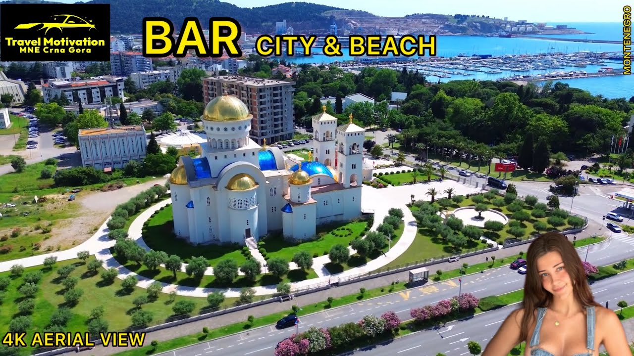 BAR Grad i Plaža iz vazduha u Junu 2024 - BAR City & Beach [4K Aerial View] MNE Crna Gora