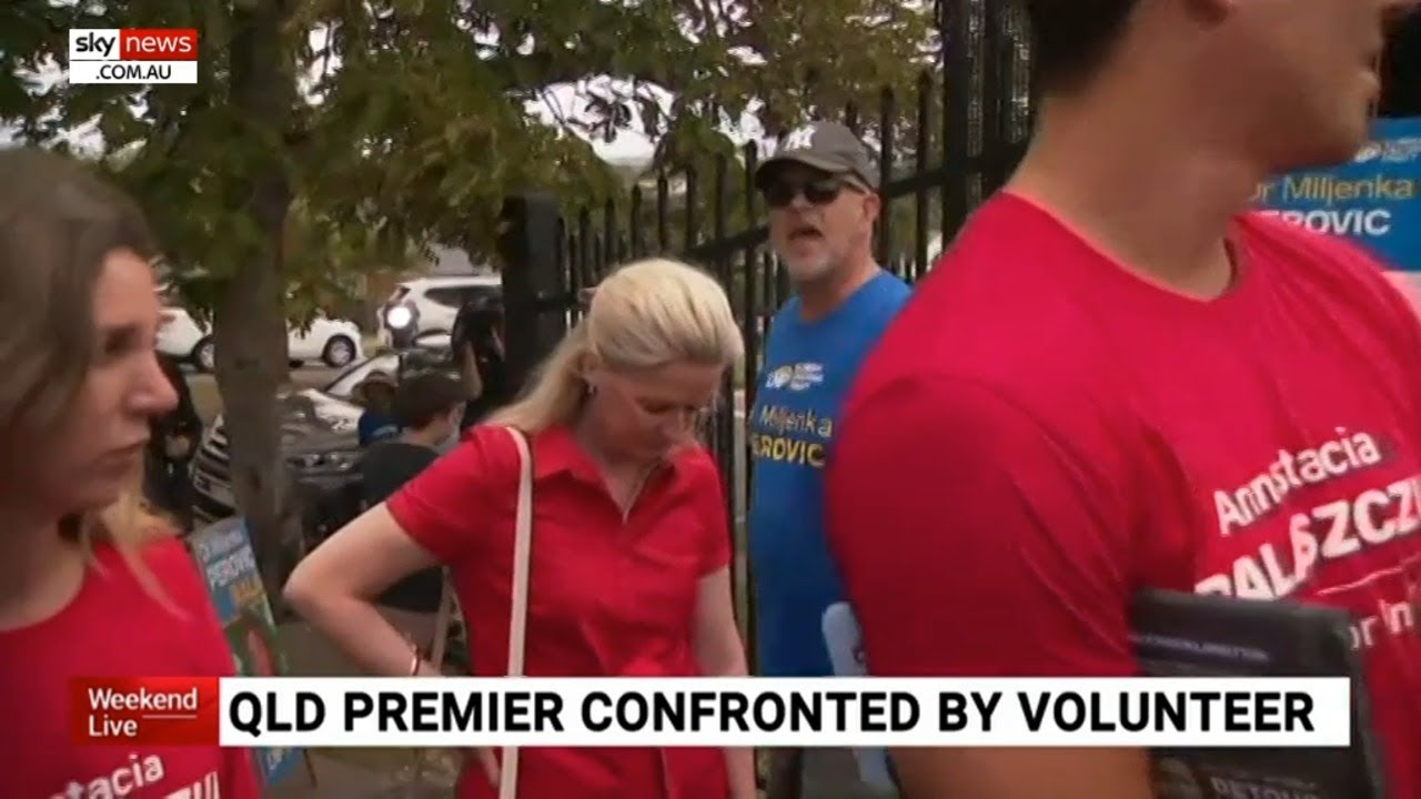Palaszczuk confronted by angry LNP volunteer at polling booth