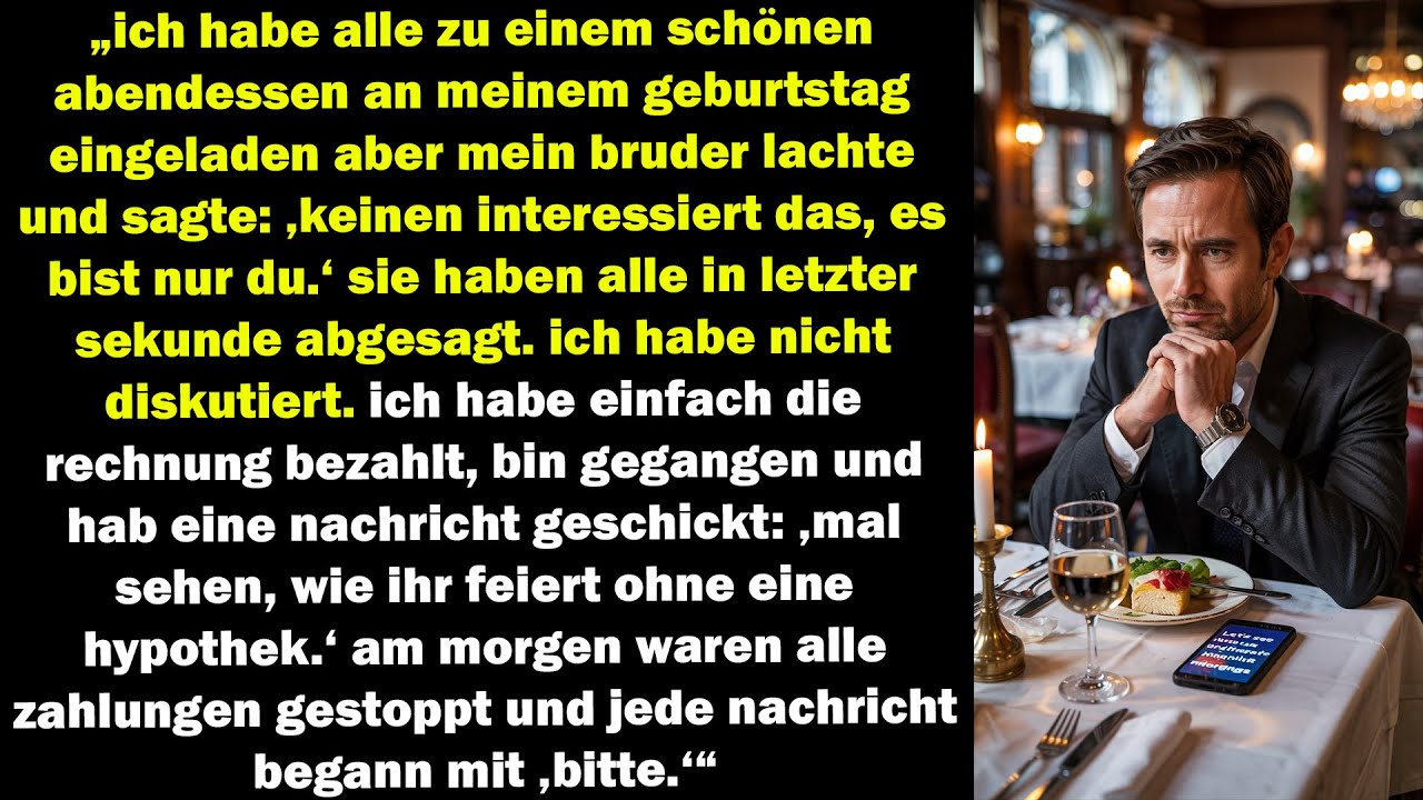 „mein bruder lachte über meine geburtstagseinladung – am nächsten morgen bettelten sie alle um