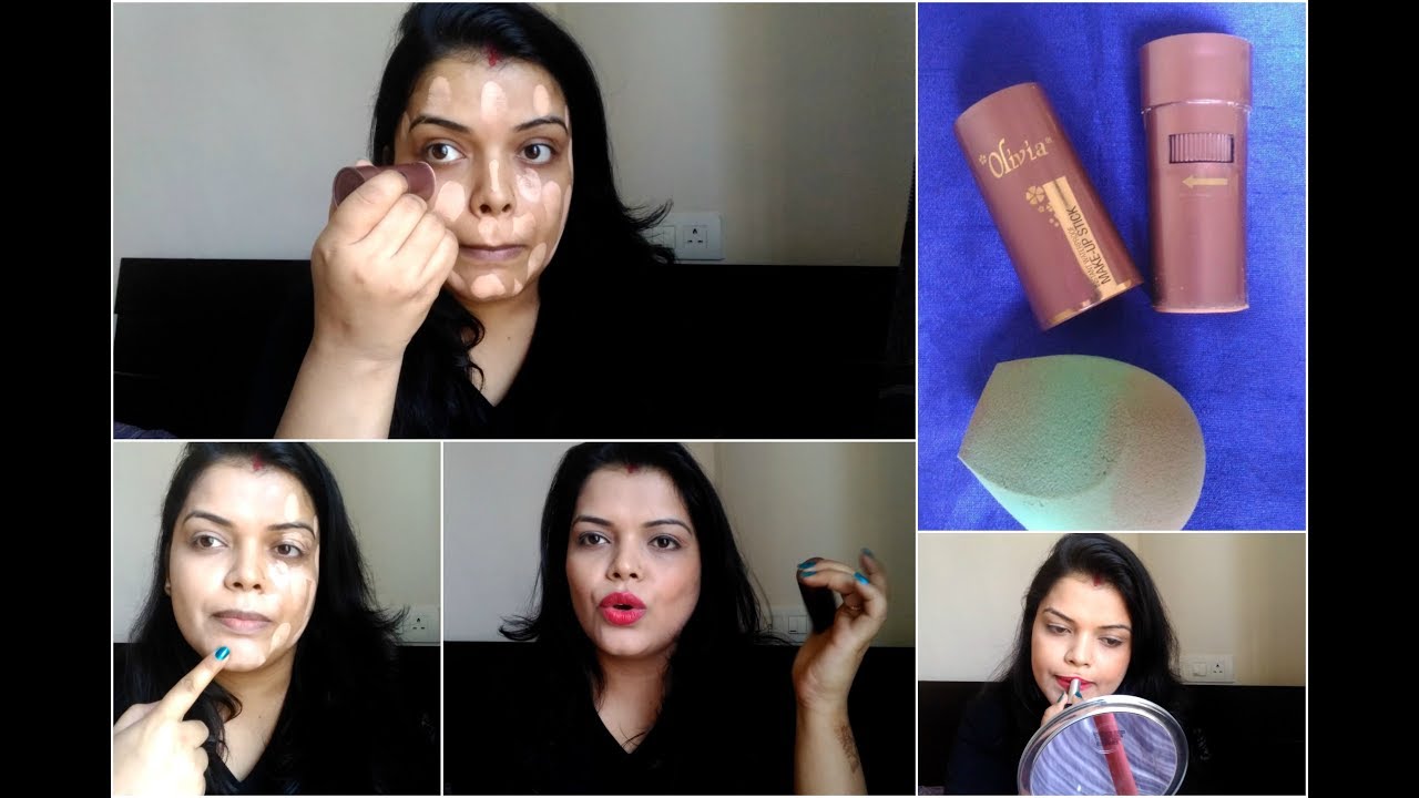 OLIVIA PAN STICK MAKEUP IN 5 MINUTES | HOW TO USE OLIVIA PAN & FOUNDATION IN HINDI