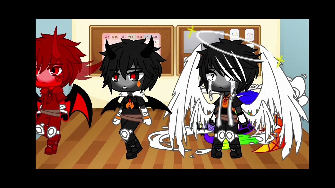 The hollowhead brothers stak in the room for 24 hours||my AU||AVM/AVA|| warning||gacha plus||lazy||