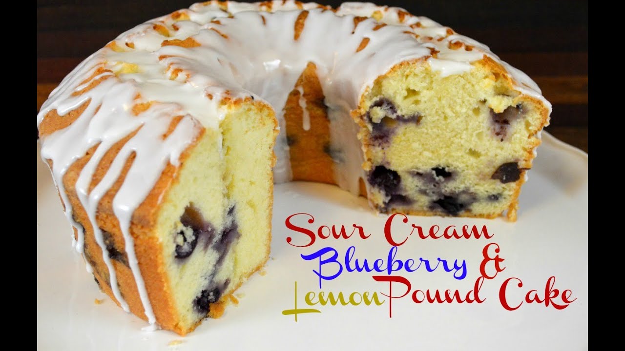 Sour Cream Blueberry and Lemon Pound Cake Recipe | Cooking With Carolyn