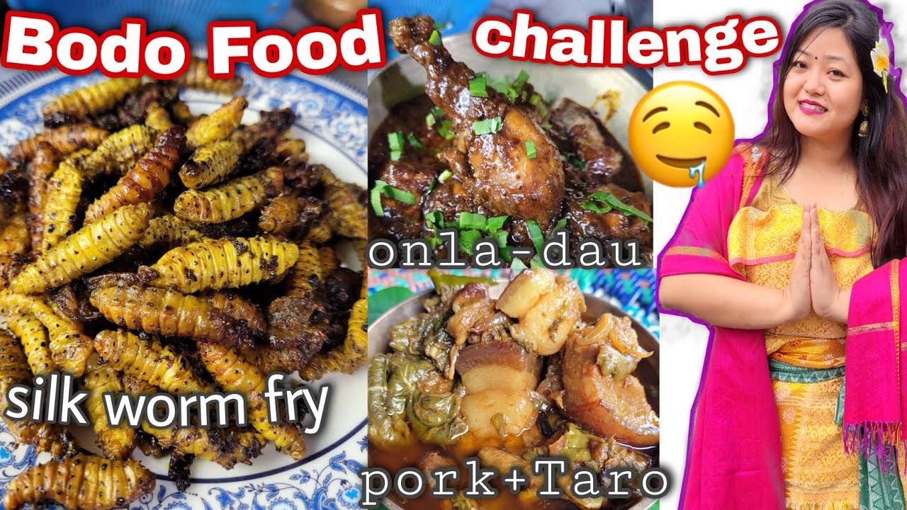 Cooking and Eating Bodo tribal food for 24 hours /Fried Silk worm, onla Dao, Pork curry /pooh vlogs