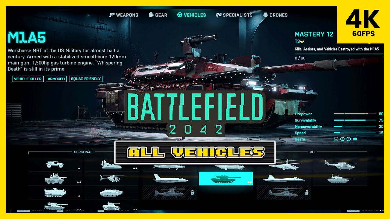 Battlefield 2042 All Vehicles Showcase 2024 [4K 60FPS PC]