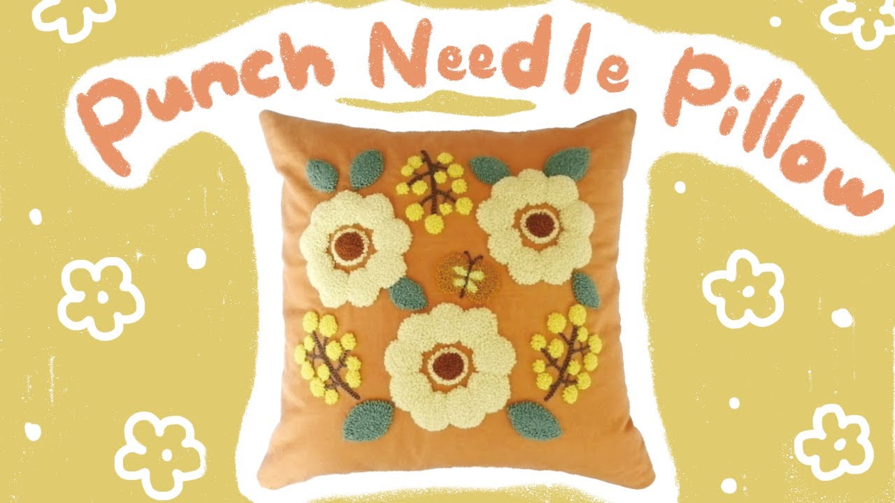 パンチニードルでクッションカバー作り | punch needle pillow