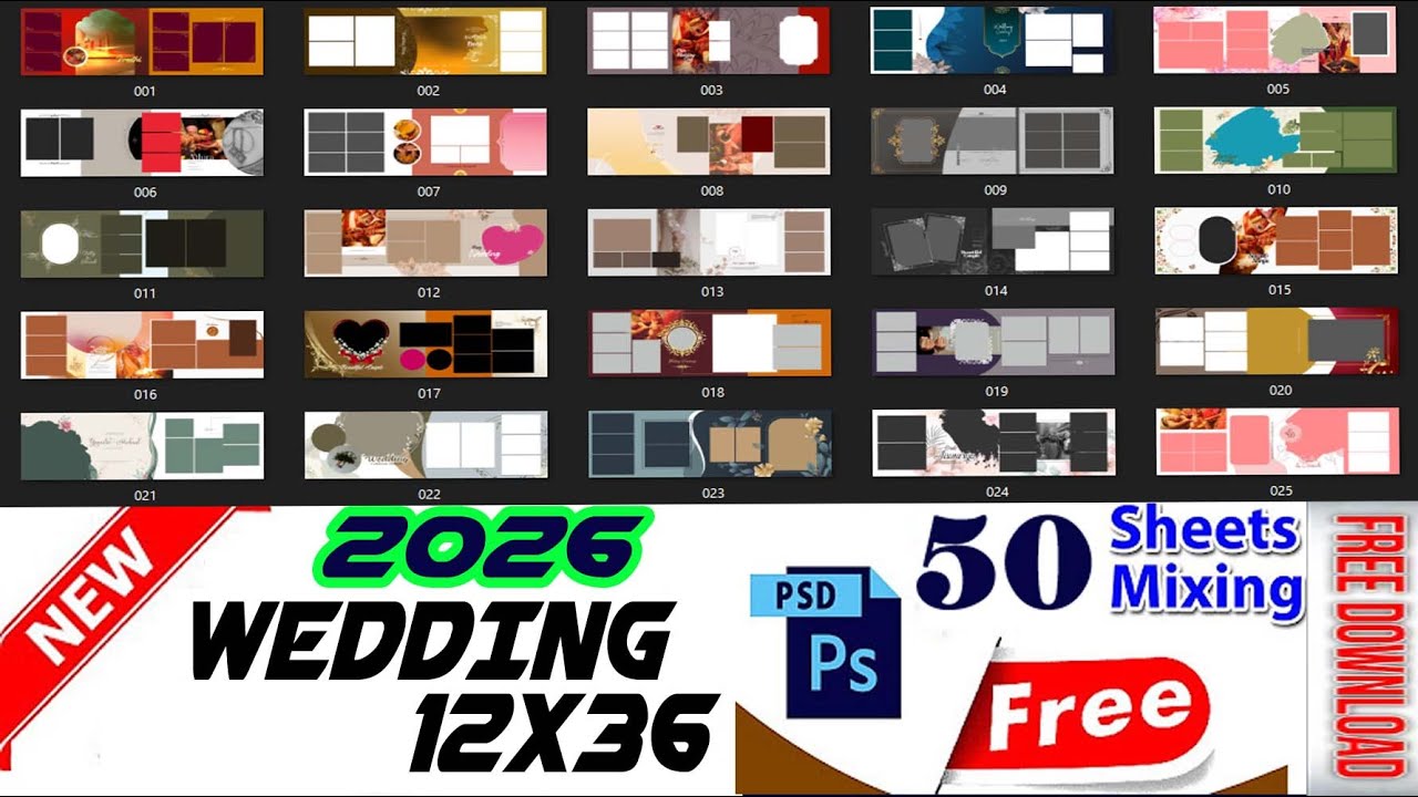 2026 NEW FREE DOWNLOAD  ALBUM PSD WEDDING ALBUM DESIGN I || album design  photoshop 2 #psd