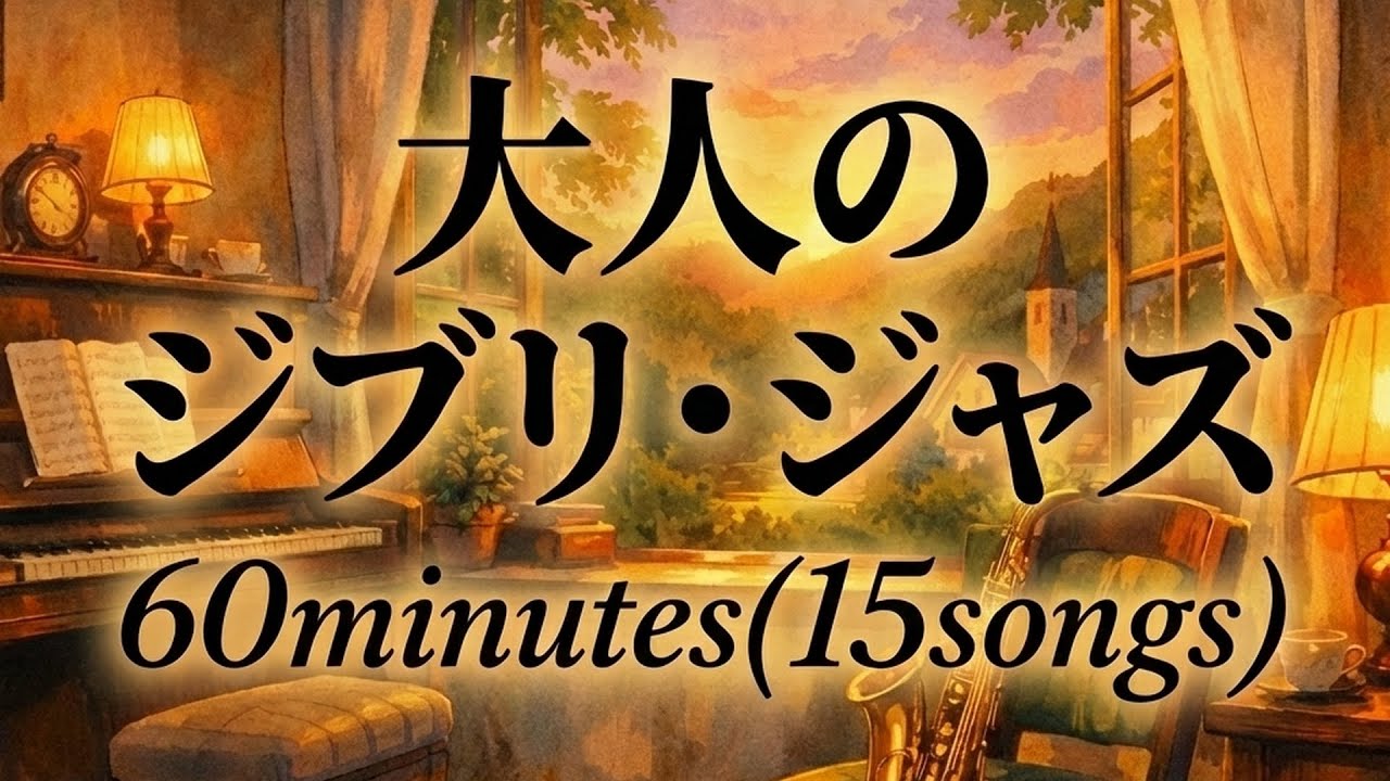大人のジブリ・ジャズメドレー(15曲60分)作業用BGM - Ghibli Jazz Medley, Smooth Piano Arrange