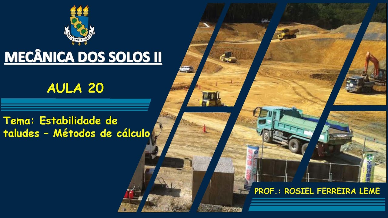 AULA 20   ESTABILIDADE DE TALUDES   MÉTODOS DE CÁLCULO PARTE 1