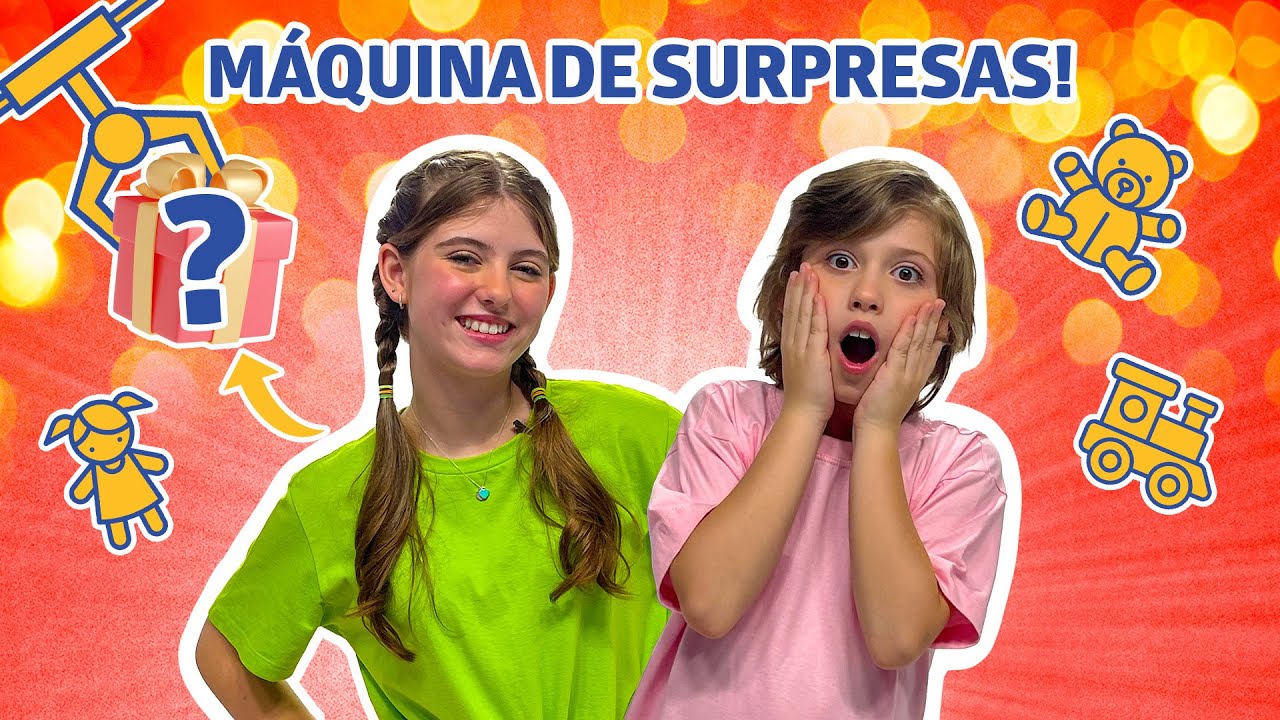 Lorena Queiroz e Enrico Queiroz brincam de ser PAPAI NOEL com a MÁQUINA DE SURPRESAS - Brink+