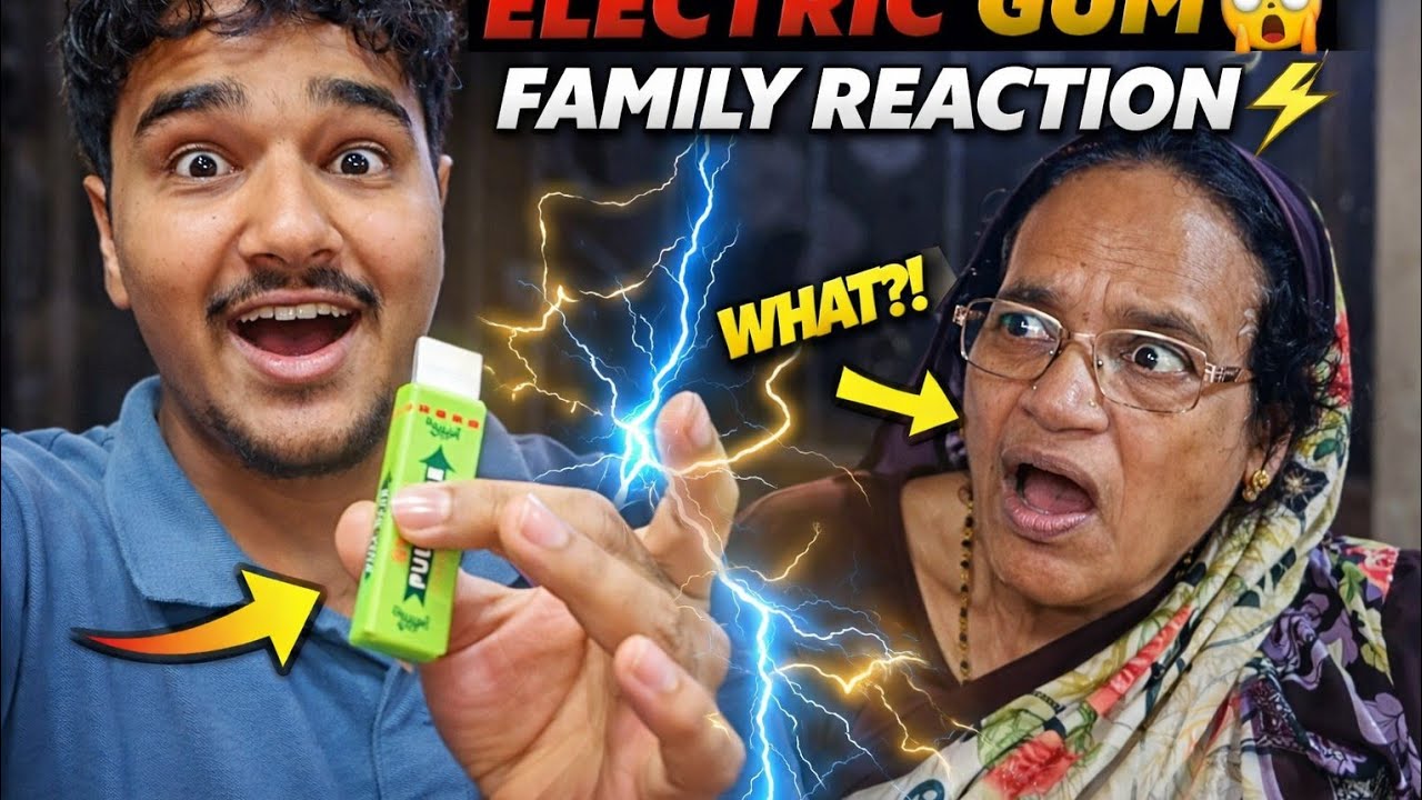 Prank On Family electric chewing gum😱🔥