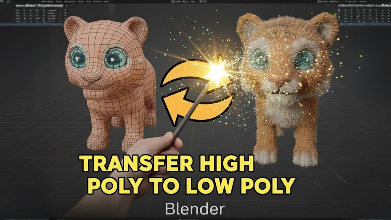 Blender Tutorial: Transfer Texture & Normals (Quad Remesher + Multires)