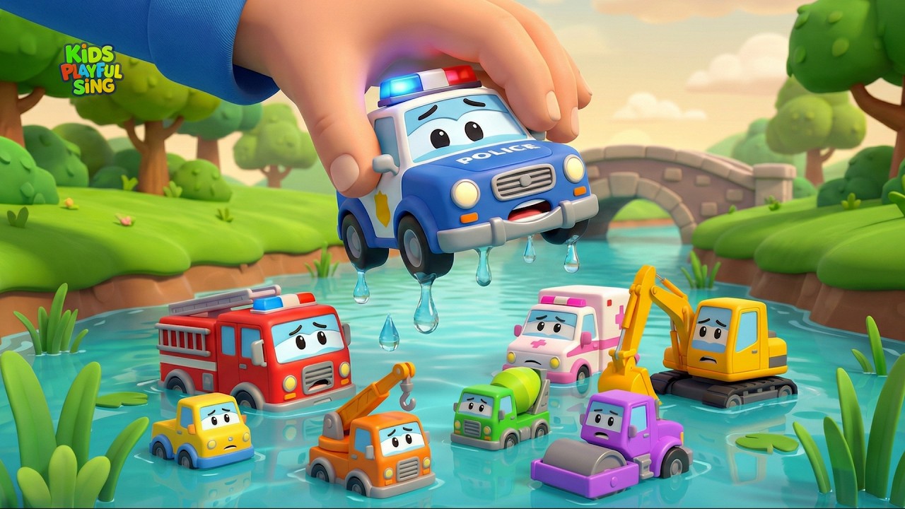Toy Car Rescue Team! 🚒🚓🚑 Vehicle Song & Nursery Rhymes for Kids  Learn Colors & Trucks