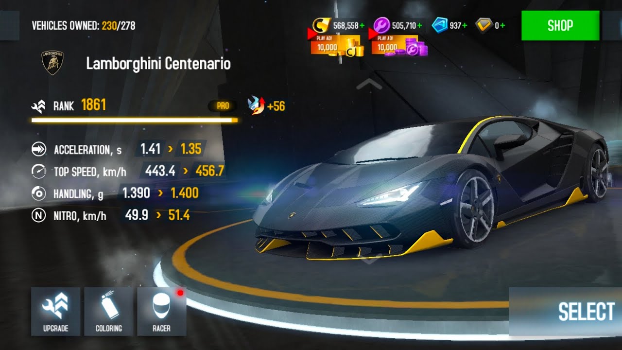 ASPHALT8 MULTIPLAYER LAMBORGHINI CENTENARIO TEST MAX UPGRADE 