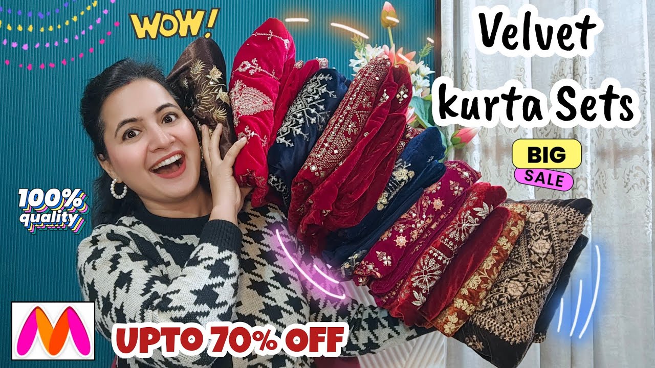 10 Velvet Kurta Sets From Myntra | Myntra Woollen Wear , Velvet Kurta Sets Haul | Neema's Talk 