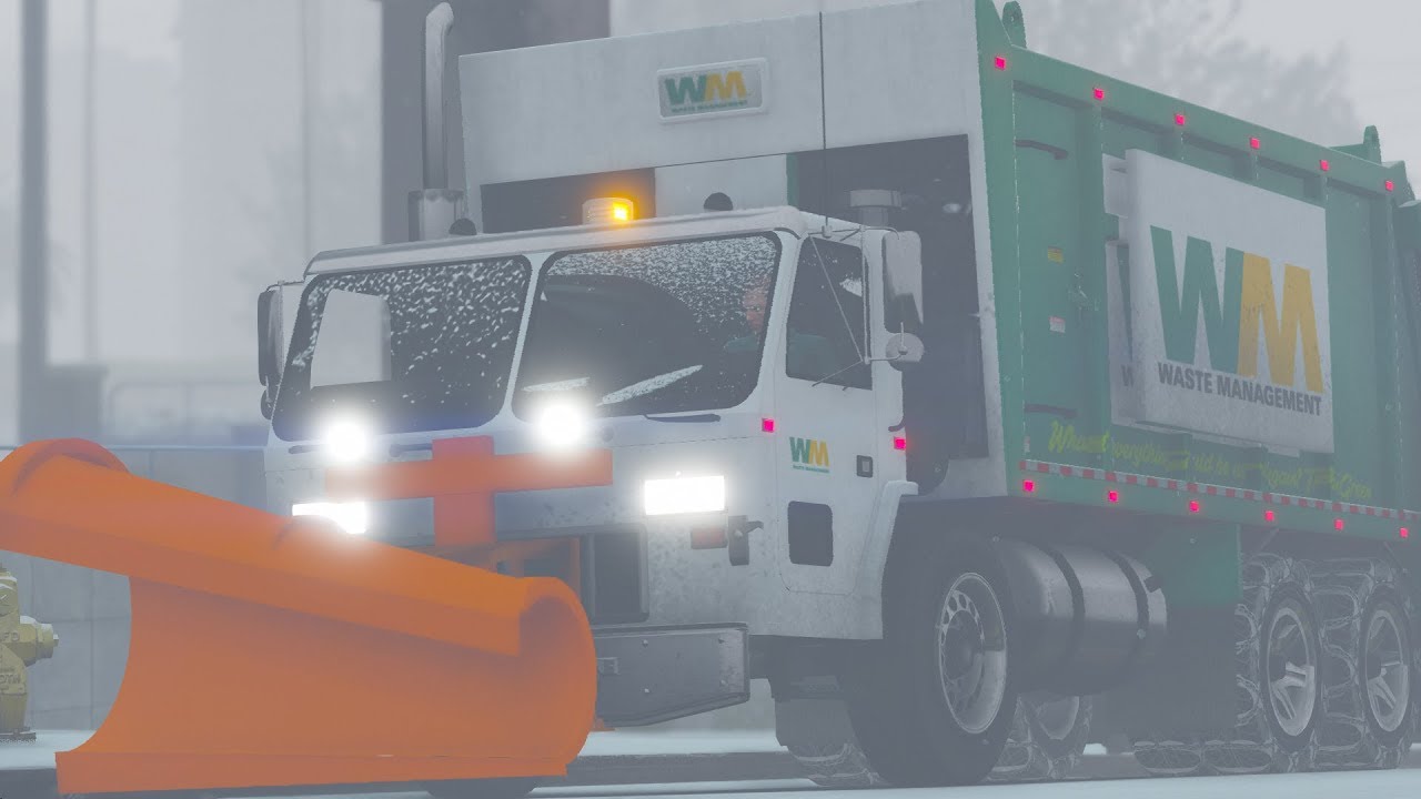 Los Santos Goes to Work - Day 42 - Snow Plow Garbage Truck