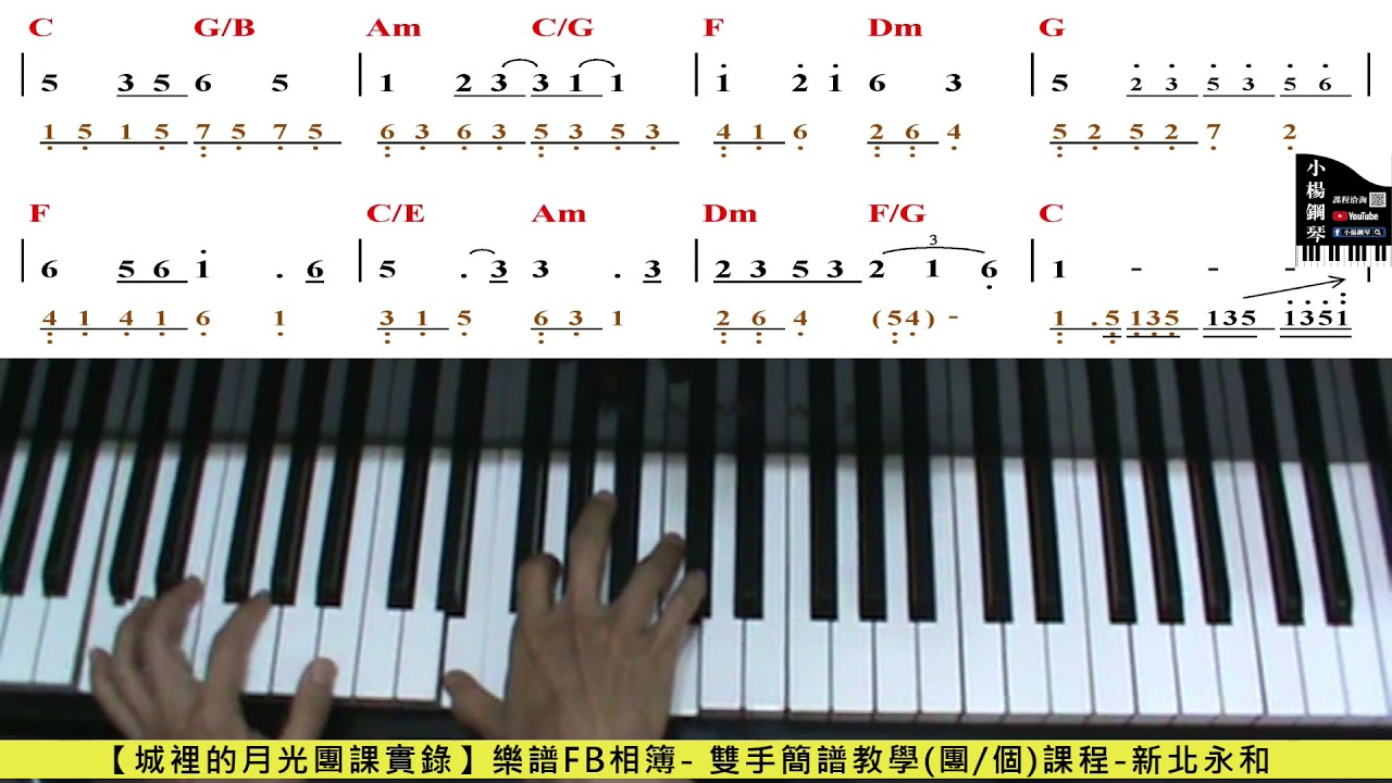 【城裡的月光】雙手簡譜下載【中階L5團課實錄】流行鋼琴教學 【小楊鋼琴彈奏懶人包】PART 11