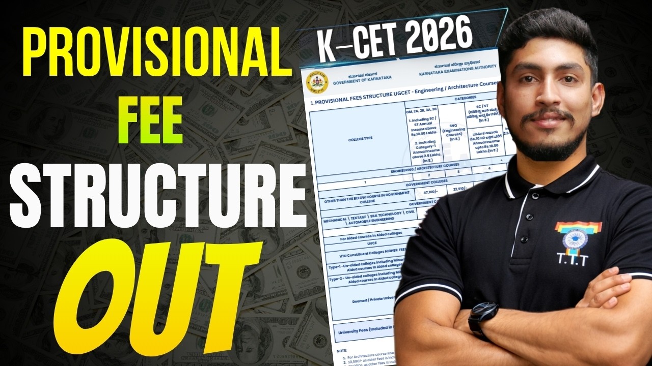 K-CET 2026 Provisional Fee Structure OUT | College Fees for Govt, Aided & Private Colleges |