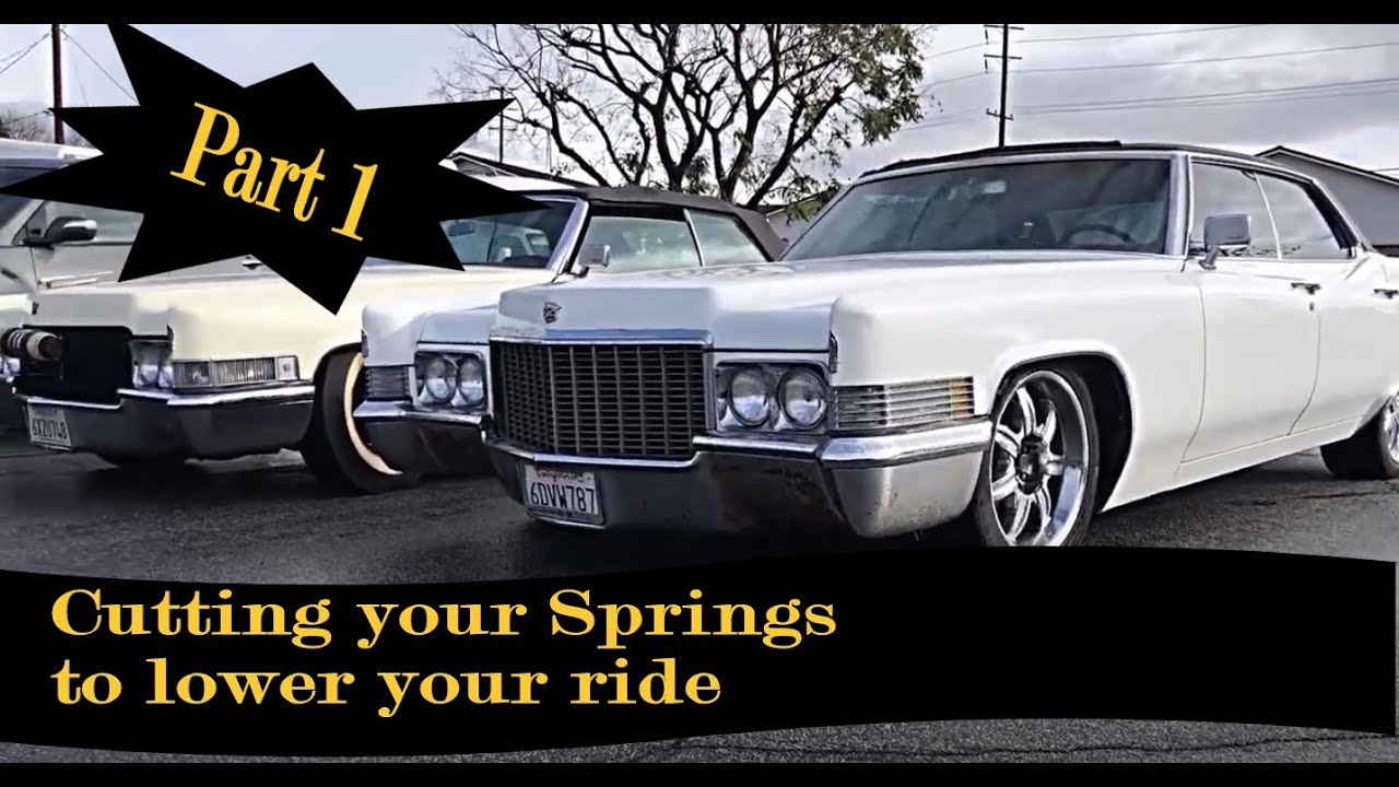 DIY Lowering Car by Cutting Springs / Coils PART 1 Cadillac