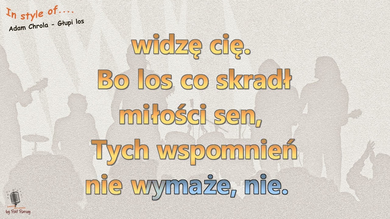 Adam Chrola  - Głupi los - Instrumental i Karaoke