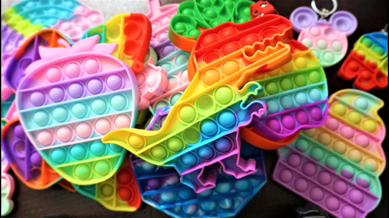 All rainbow pop it toys fidget training compilation
